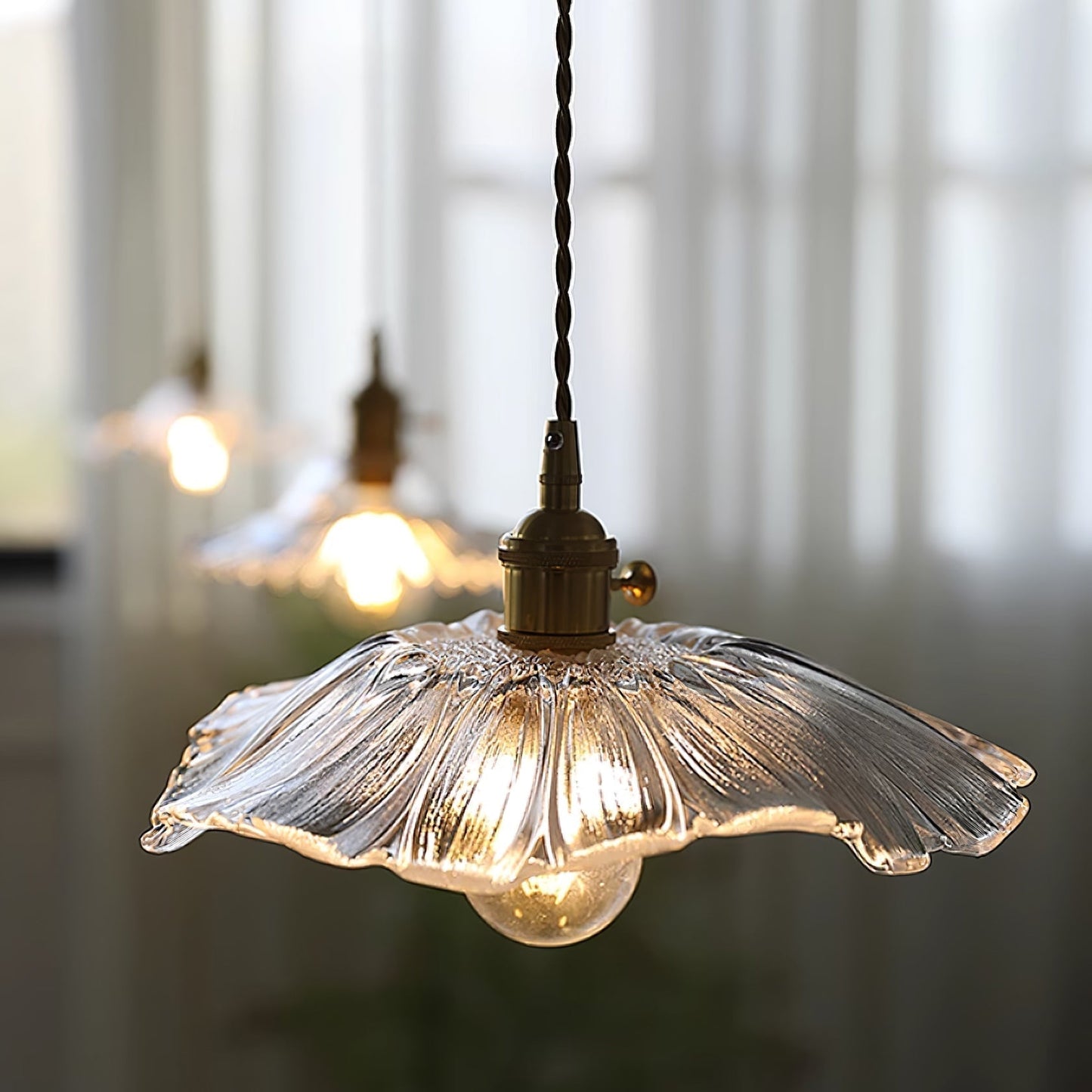 Plafonnier/Suspension en verre Calia Flower