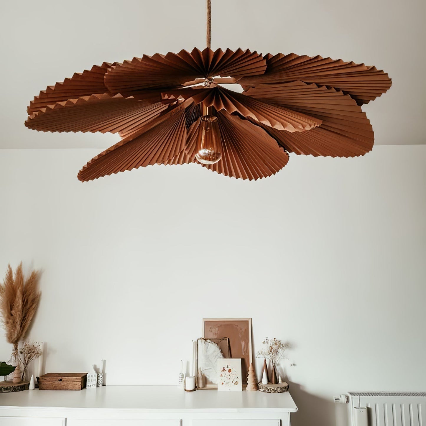 Lampe à suspension Lotus à feuilles pliées Lyra Papier