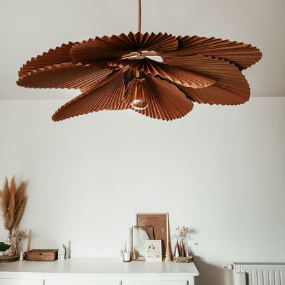 Lampe à suspension Lotus à feuilles pliées Lyra Papier
