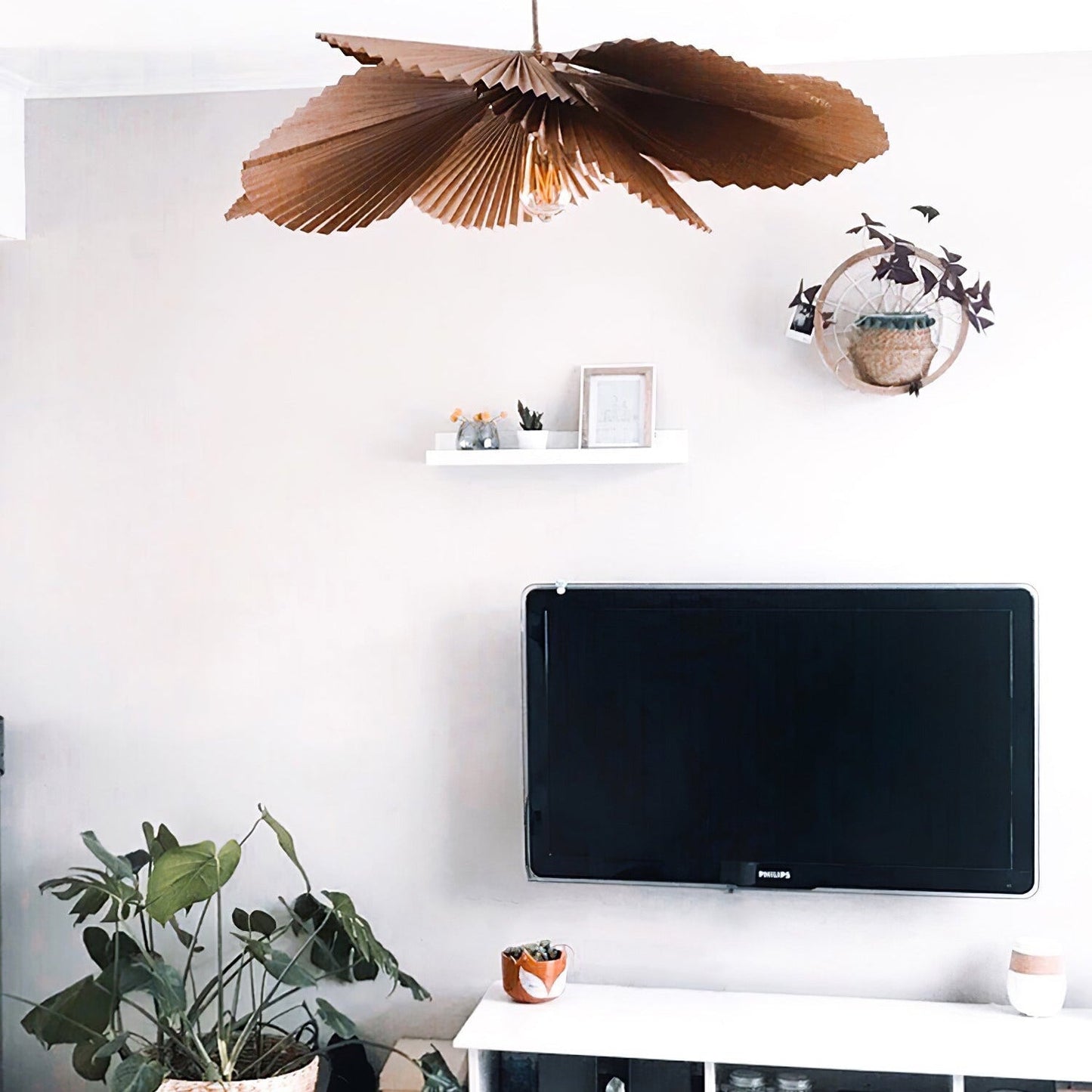 Lampe à suspension Lotus à feuilles pliées Lyra Papier