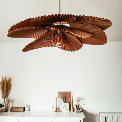 Lampe à suspension Lotus à feuilles pliées Lyra Papier