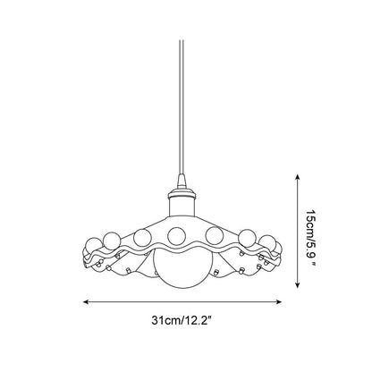 Pixen Wavy Ceramic Shade Pendant Lamp