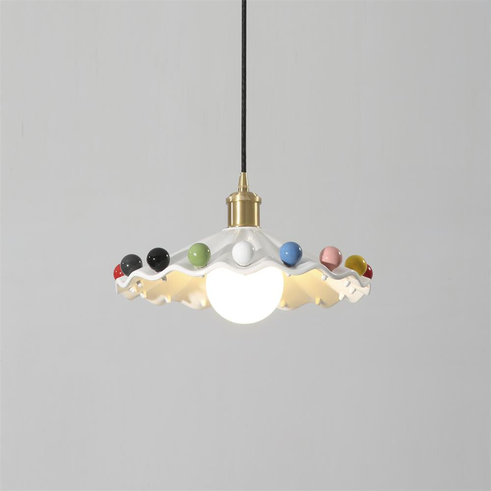 Pixen Wavy Ceramic Shade Pendant Lamp
