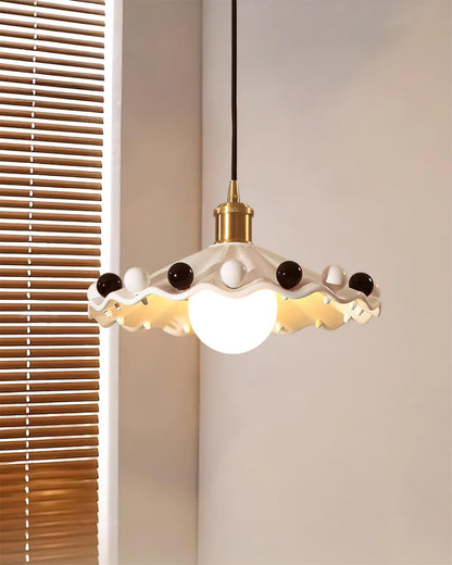Pixen Wavy Ceramic Shade Pendant Lamp