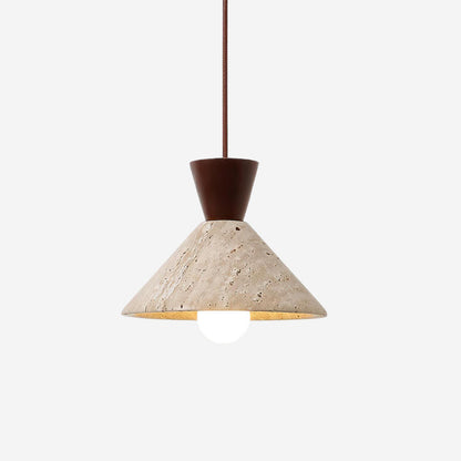 Ritta Suspension en travertin forme Chapeau