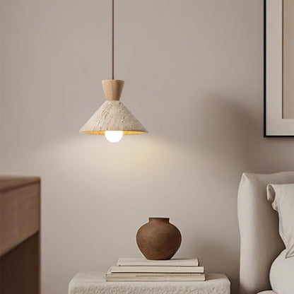 Ritta Suspension en travertin forme Chapeau