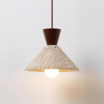 Ritta Suspension en travertin forme Chapeau