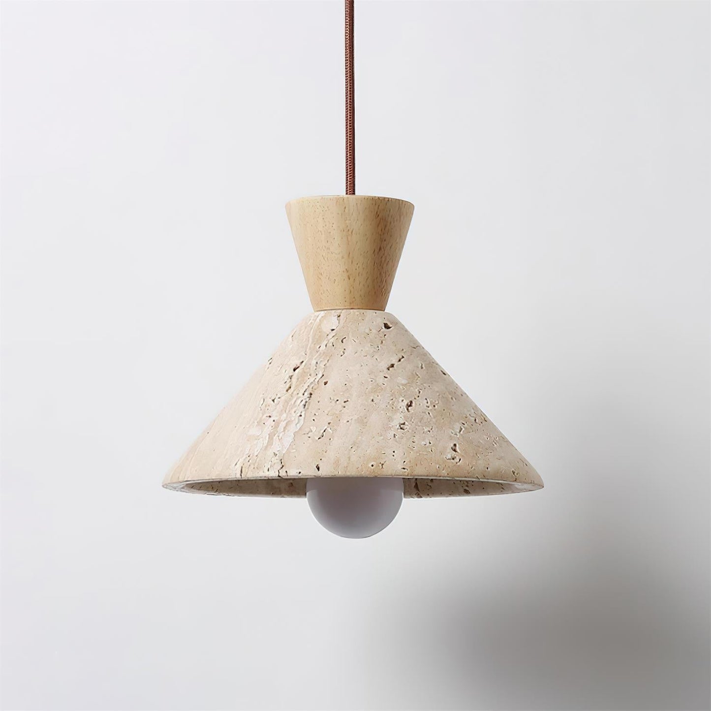 Ritta Suspension en travertin forme Chapeau