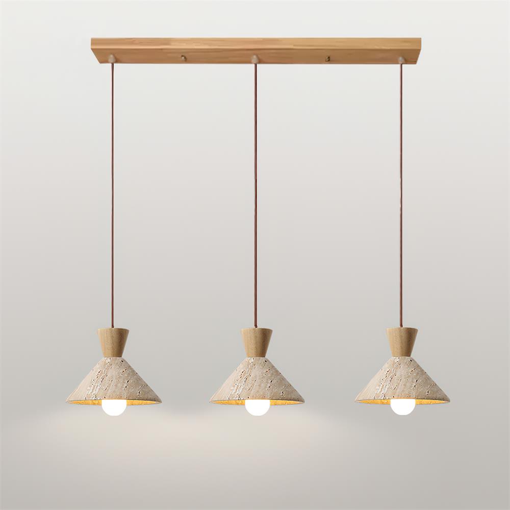 Ritta Suspension en travertin forme Chapeau