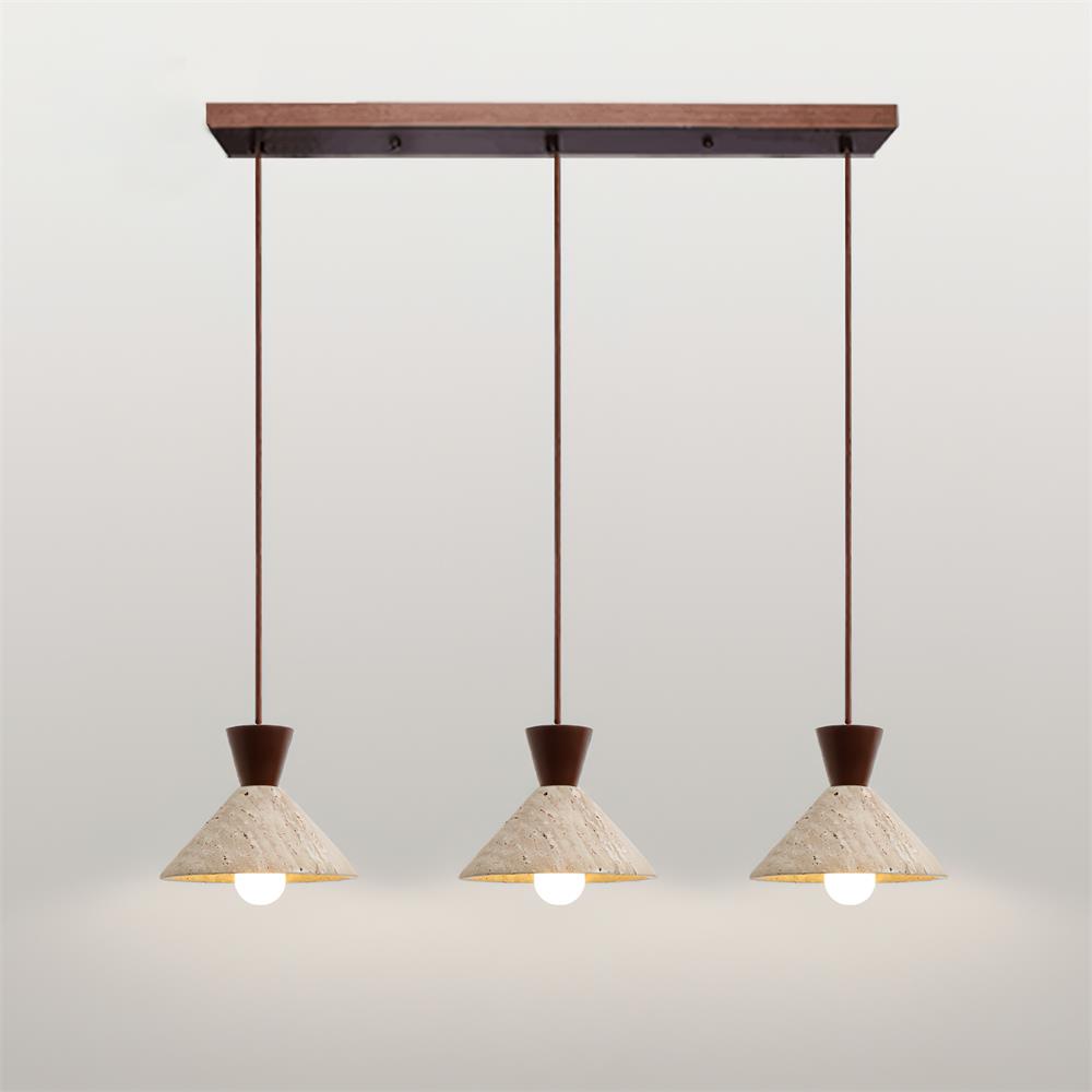 Ritta Suspension en travertin forme Chapeau