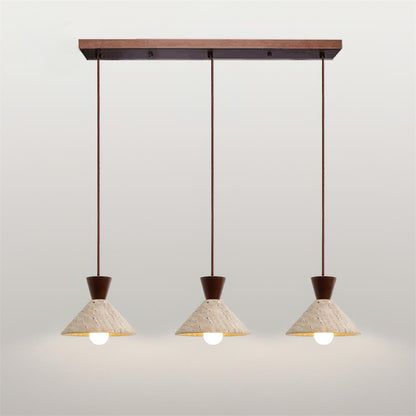 Ritta Suspension en travertin forme Chapeau