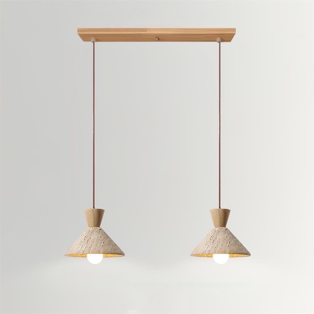 Ritta Suspension en travertin forme Chapeau