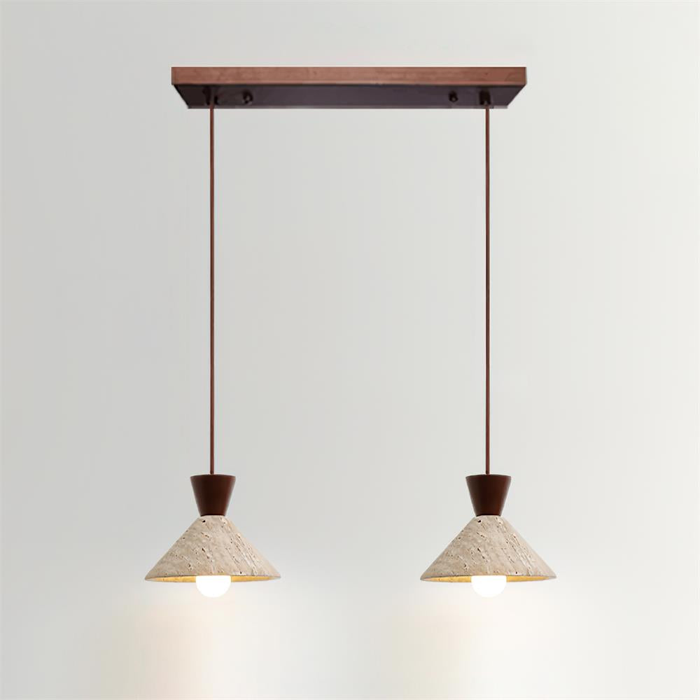 Ritta Suspension en travertin forme Chapeau