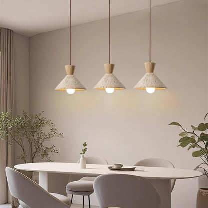 Ritta Suspension en travertin forme Chapeau