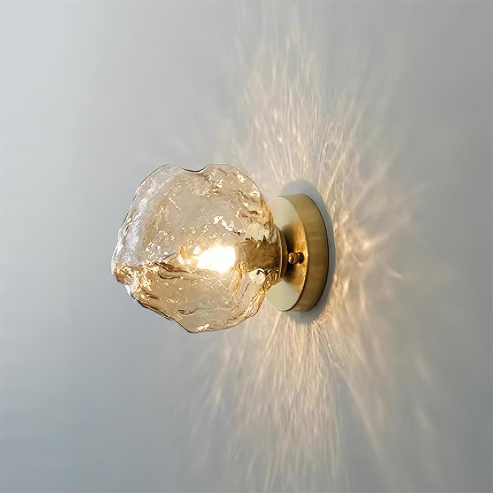 Gavli Textured Amber Glass Wall Lamp