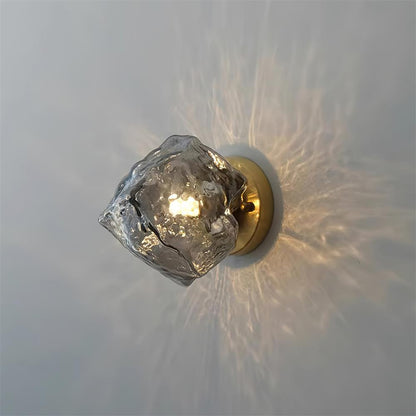 Gavli Textured Amber Glass Wall Lamp