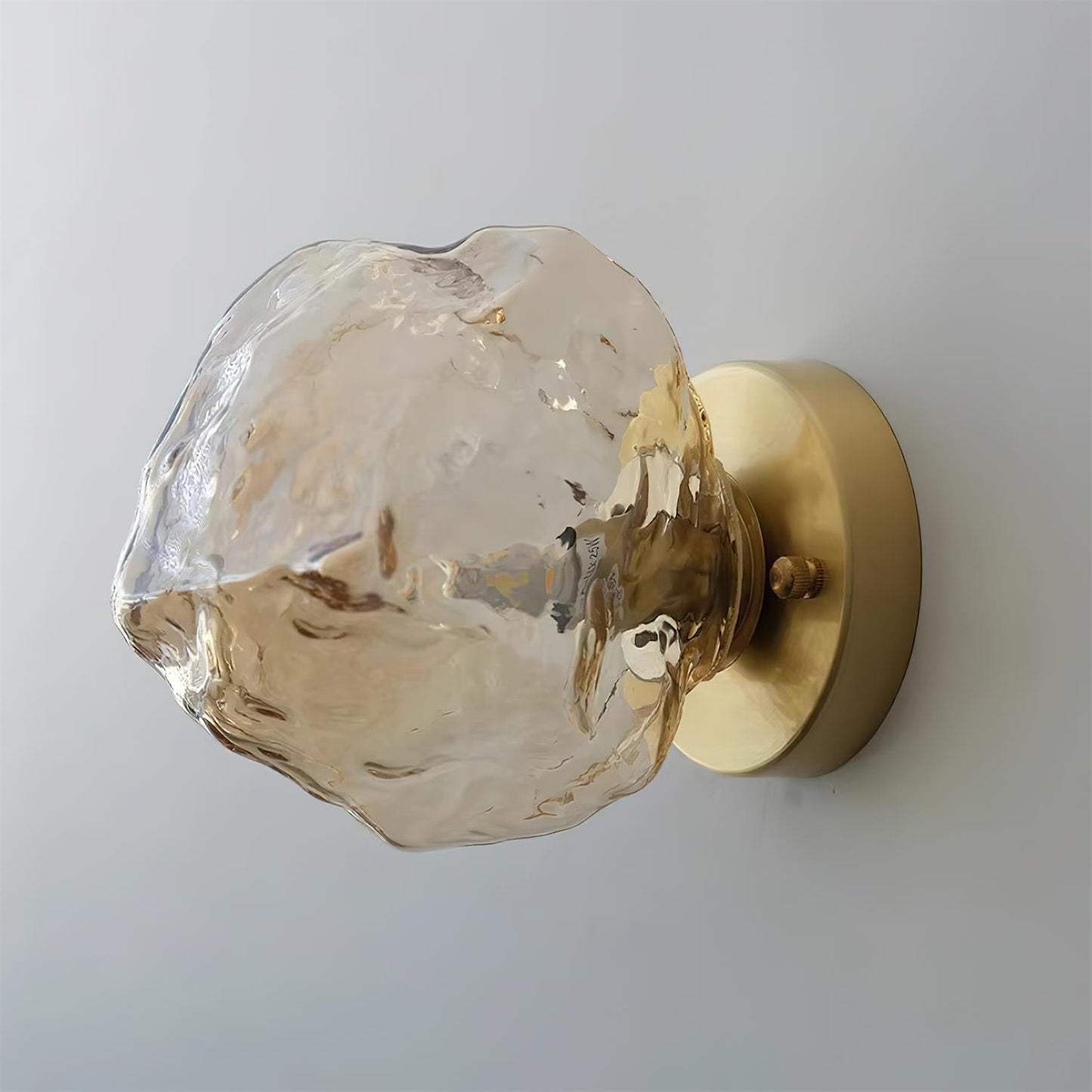 Gavli Textured Amber Glass Wall Lamp