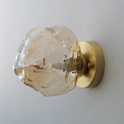 Gavli Textured Amber Glass Wall Lamp