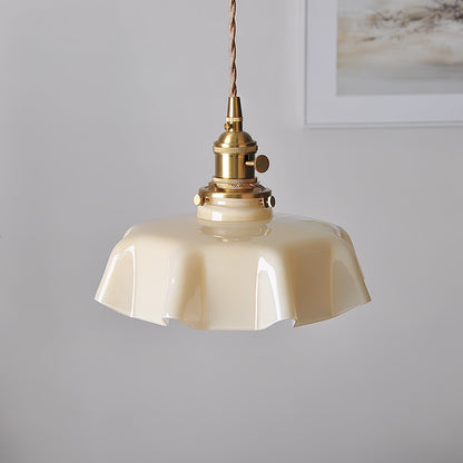Civen Farmhouse Ruffled Pendant Light