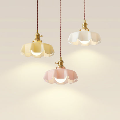 Civen Farmhouse Ruffled Pendant Light
