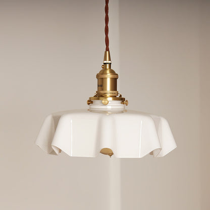 Civen Farmhouse Ruffled Pendant Light