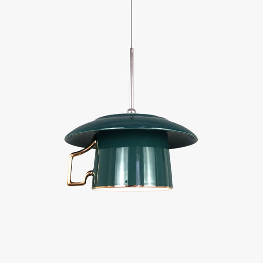 Valentina Square Handle Cup Keramik LED Pendelleuchte Wohnzimmer