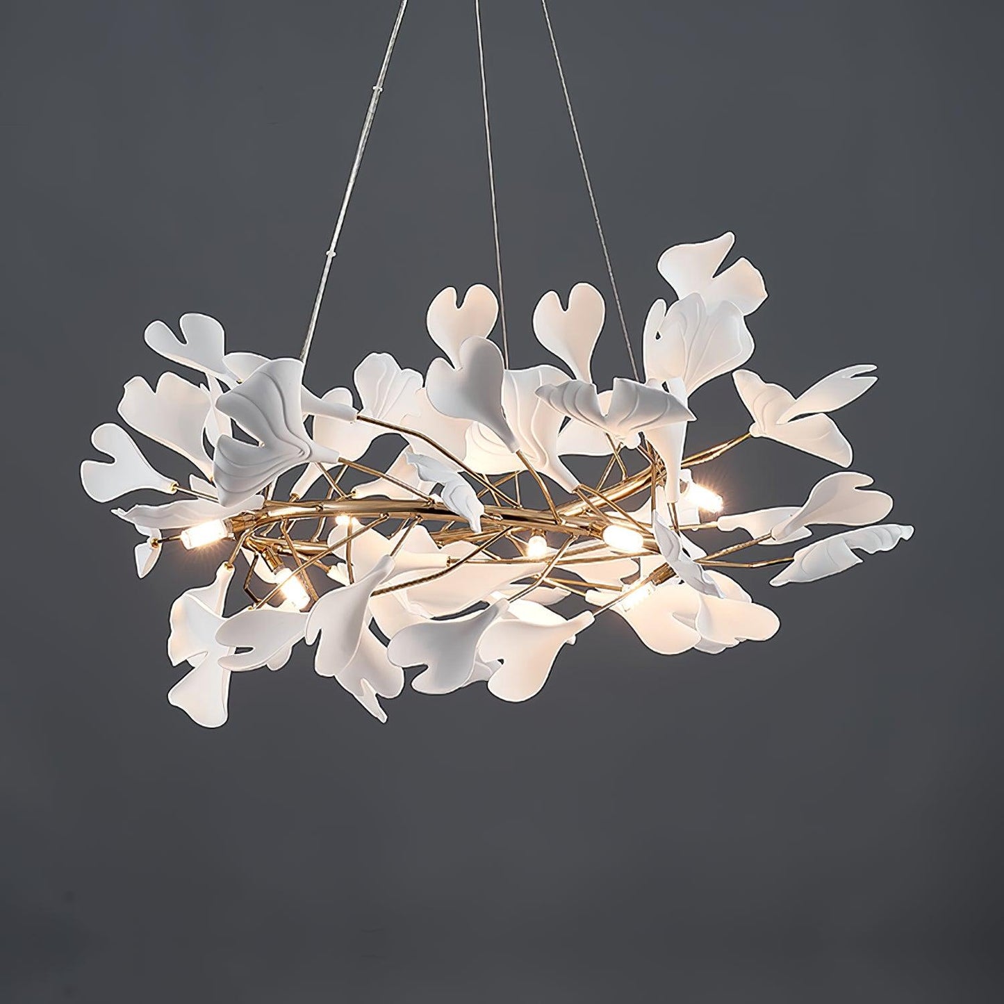 Olivia Modern Golden LED Chandelier Ceramic