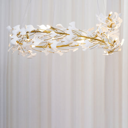 Olivia Modern Golden LED Chandelier Ceramic