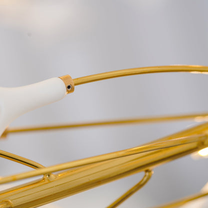Olivia Modern Golden LED Chandelier Ceramic