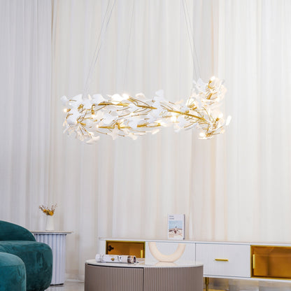 Olivia Modern Golden LED Chandelier Ceramic
