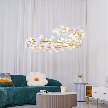 Olivia Modern Golden LED Chandelier Ceramic