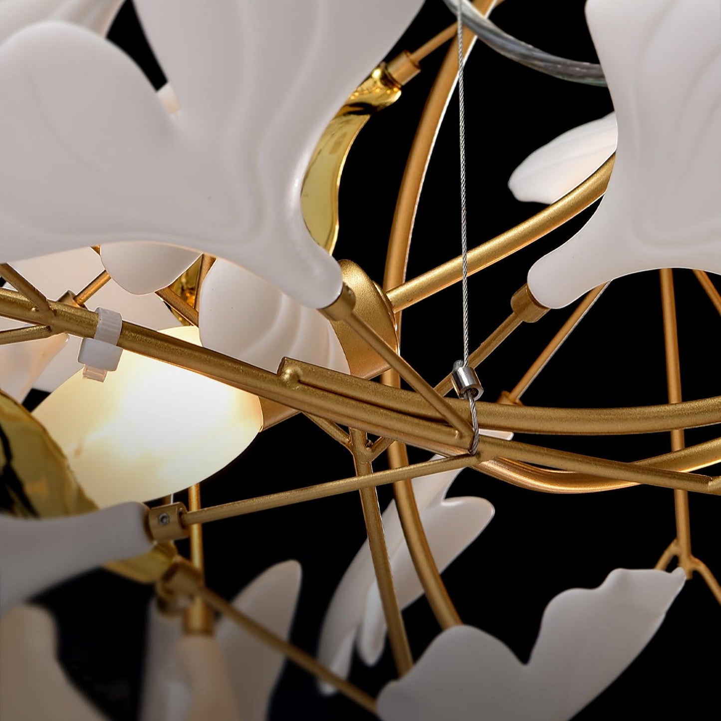 Arux Gingko Chandelier Art Deco Bent Downwards