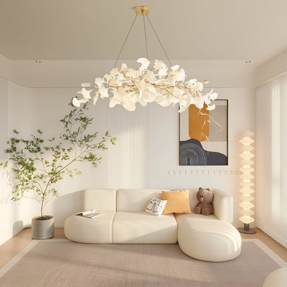 Arux Gingko Chandelier Art Deco Bent Downwards