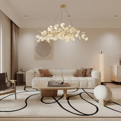 Arux Gingko Chandelier Art Deco Bent Downwards