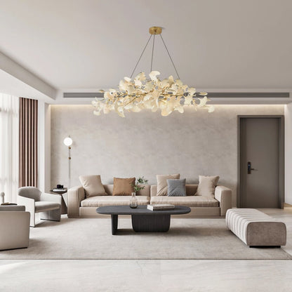 Arux Gingko Chandelier Art Deco Bent Downwards