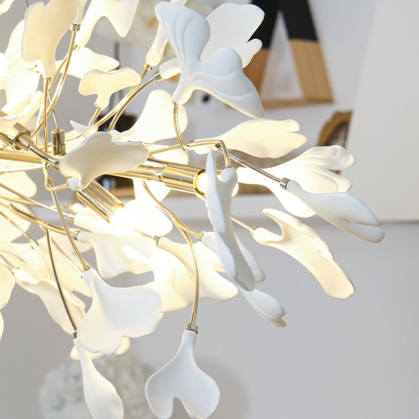 Arux Gingko Chandelier Art Deco Bent Downwards