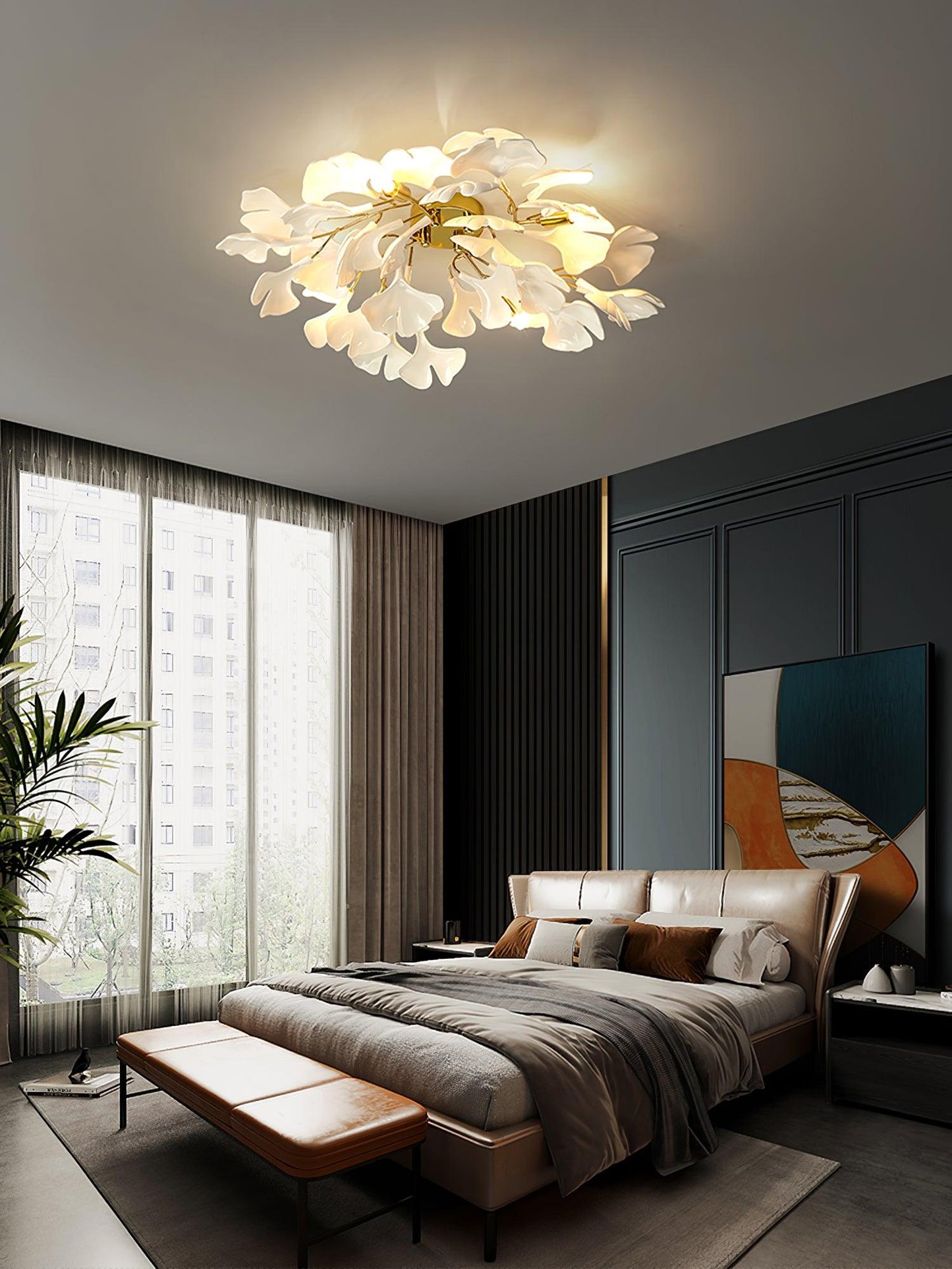 Callenne Elegant Ginkgo Leaf Ceiling Light
