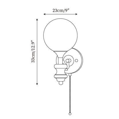 Duvin Frosted Glass Vintage Wall Lamp