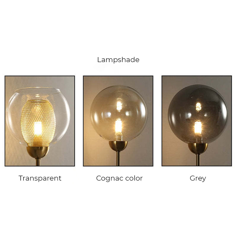 Valentina Lustre globe industriel en verre LED, 6 styles