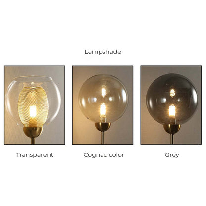 Valentina Lustre globe industriel en verre LED, 6 styles