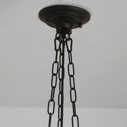 Valentina Vintage French Country Dome Pendant Light, White/Beige