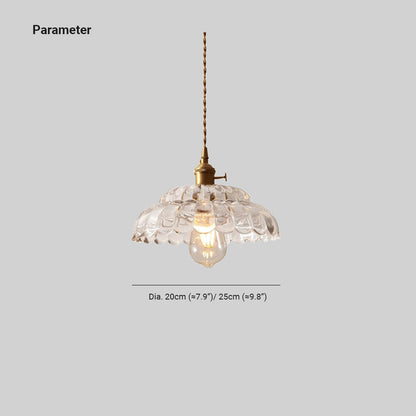 Valentina Vintage Pendant Light Clear Metal/Glass Bedroom/Dining Room