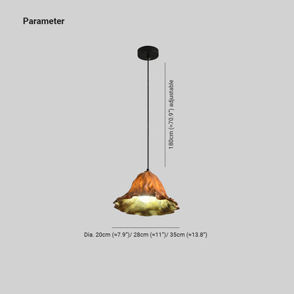 Ritta Art Lotus Leaf LED Pendant Light Resin Dining Room