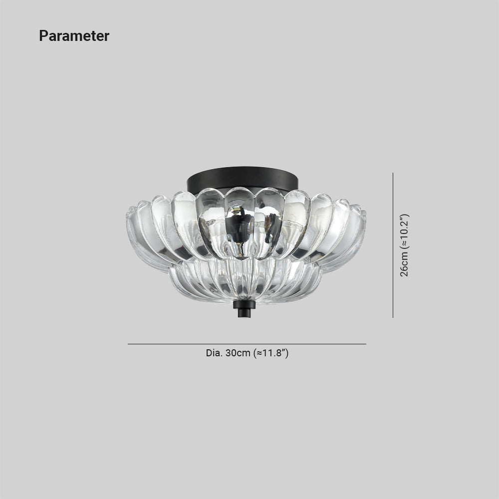 Plafonnier Arisha Modern Umbrella en verre affleurant