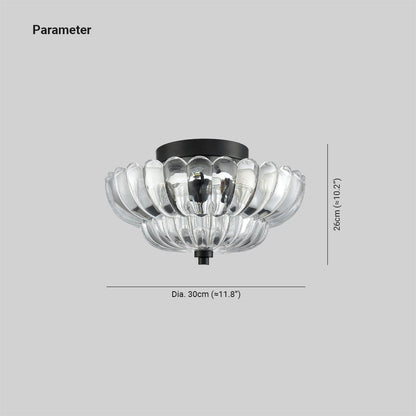Plafonnier Arisha Modern Umbrella en verre affleurant
