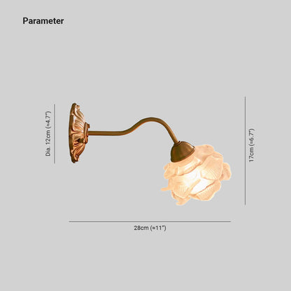 Arisha Vintage Metal Glass Indoor Wall Lamp Bedroom Living Room