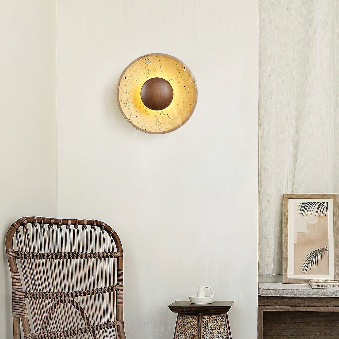 Ritta Sun  Travertine Wall Lamp