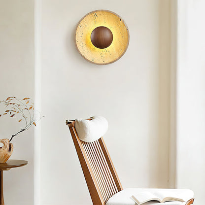 Aveny Sun Travertine Wall Lamp
