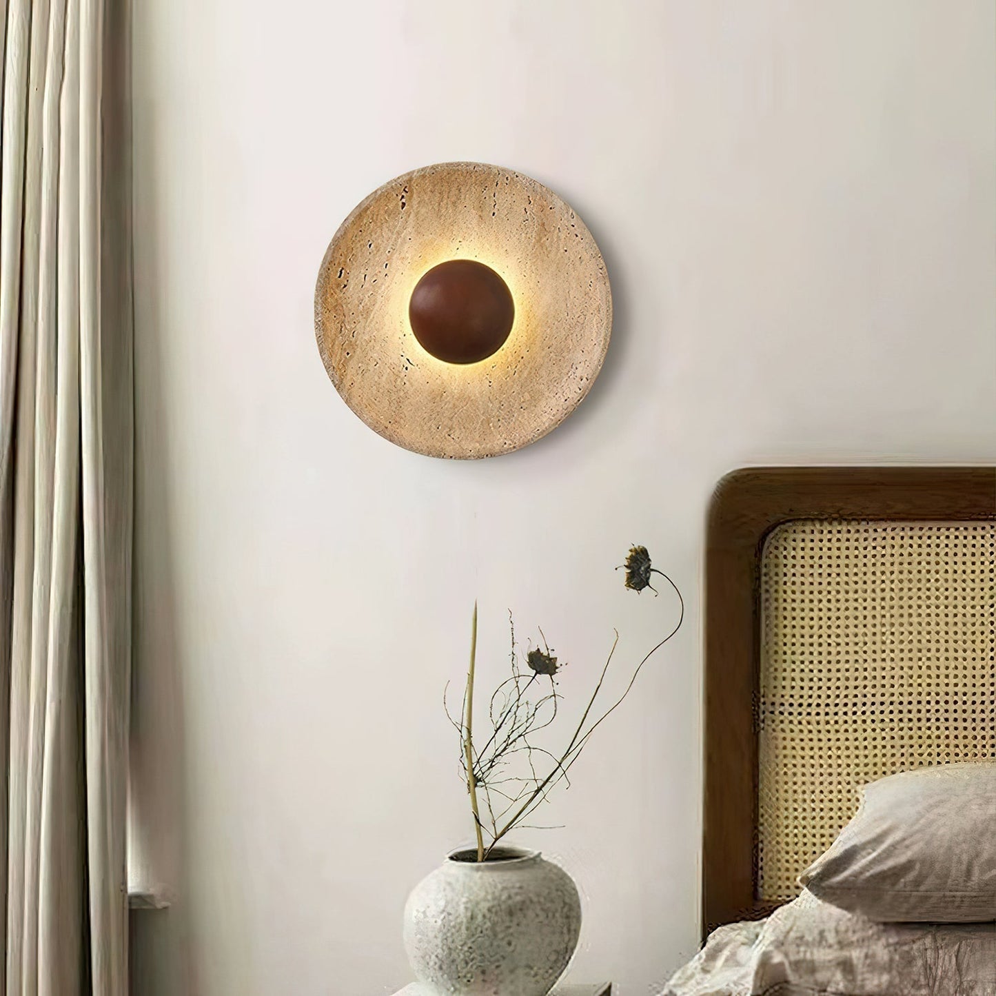 Ritta Sun  Travertine Wall Lamp