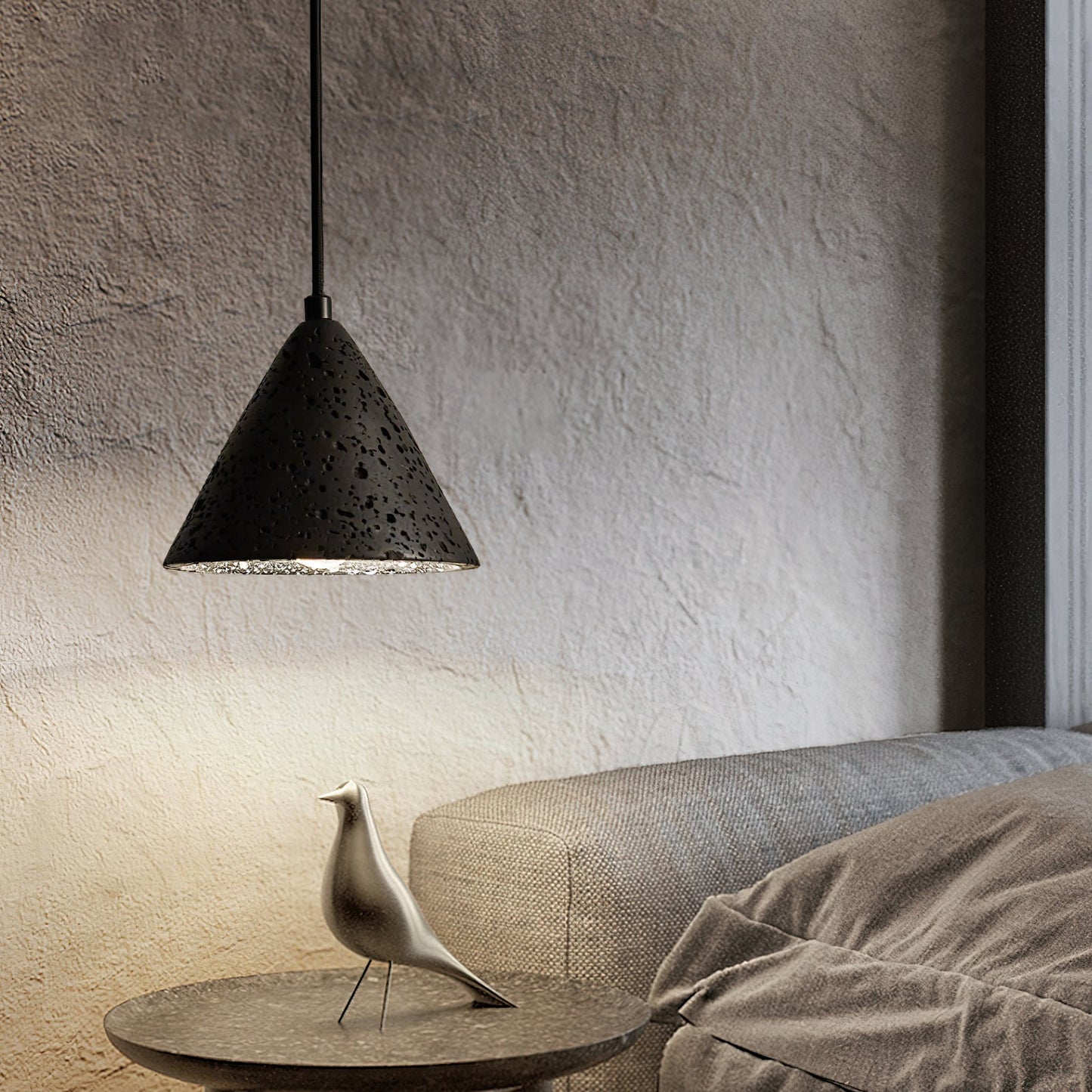 Ritta Travertine Dome Pendant Light
